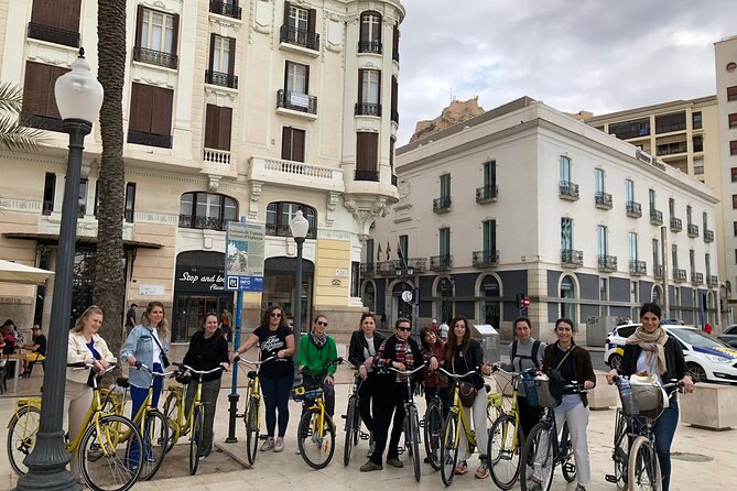 Alicante City & Beach Bike Tour - The Explanada’s red, cream, and blue mosaic