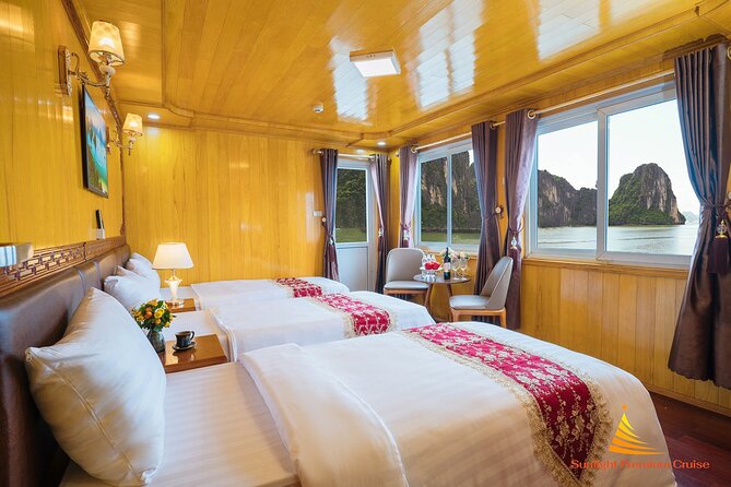 Best Lan Ha Bay Cat Ba Cruise 2 Days 1 Night Less touristy - Ba Trai Dao Beach brings a welcome swim stop