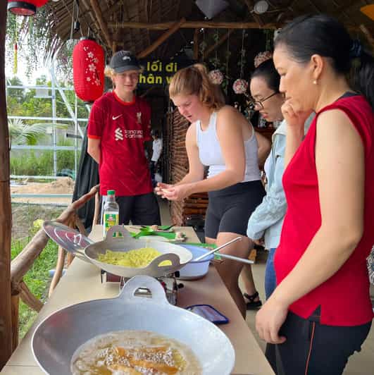 Biking and cooking class in the rural tour at Can Tho - Lunch, fruit, and lotus tea