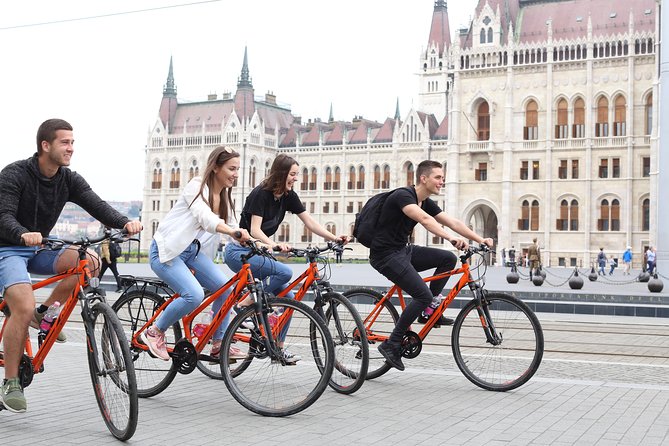 Budapest Historic Downtown Bicycle Tour in small groups - Parliament and the Danube provide the big view