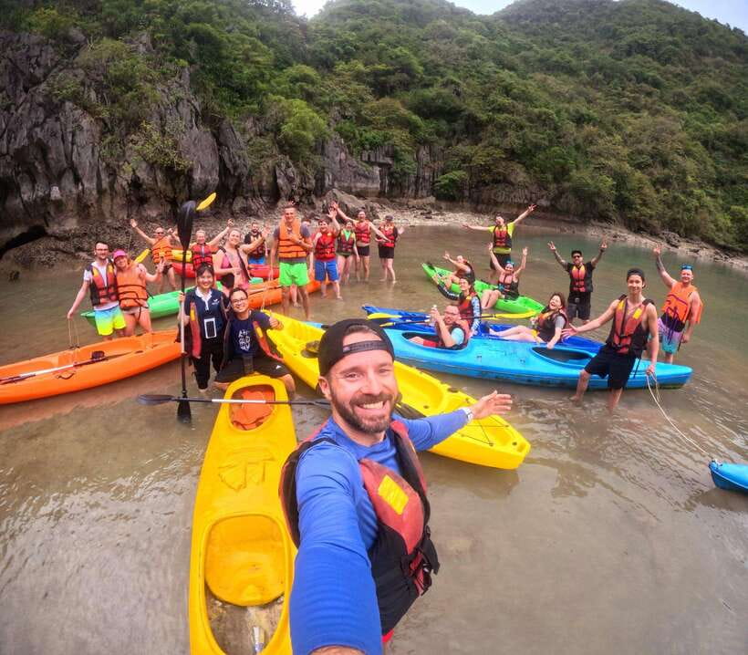 Cat Ba: Lan Ha, HaLong bay full day- biking, kayaking, lunch - Caves and the kayaking change