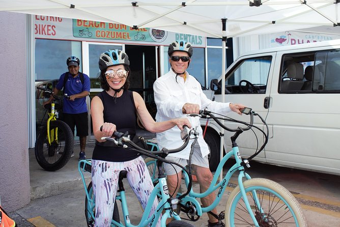E-Bike City Tour though Cozumel & Taco Tasting Tour - SEDENA, planes, and Cozumel monuments