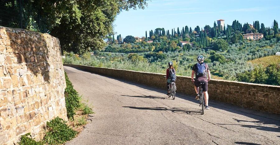 From Florence: Tuscan Hills Biking with Farm Tour and Lunch - Riding out of Florence into the Tuscan hills