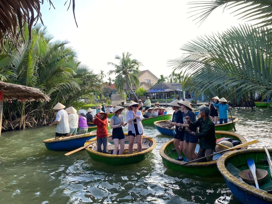 Hoi An Countryside Bike Tour- Tra Que Village & Basket Boat - Crossing the rice fields toward Cam Thanh