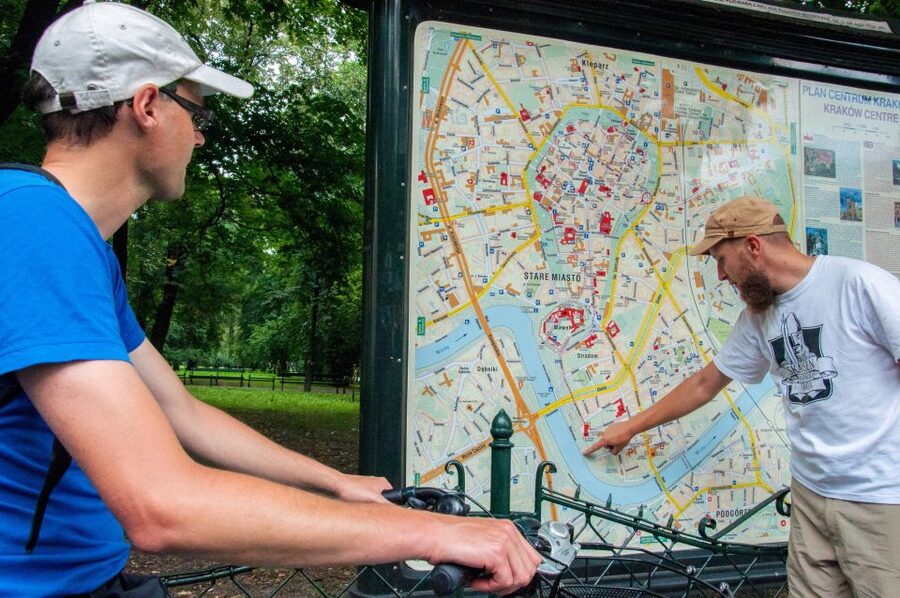 Krakow: Bike Tour of Old Town, Jewish Quarter and the Ghetto - Across Father Bernatek’s Bridge to the former ghetto