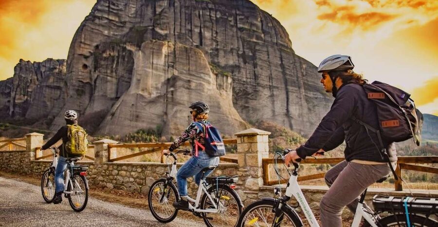 Meteora Sunset Tour on E-bikes - Starting in Kalambaka and heading toward the rocks