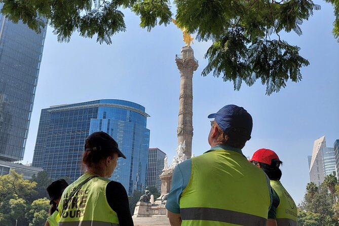 Mexico City E-Bike Tour with a taco and churros stop - El Ángel and Mexico’s patriotic symbol