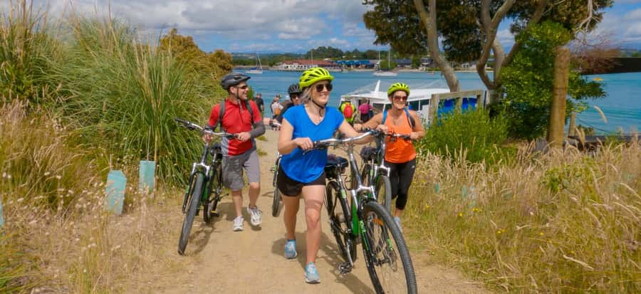 Nelson to Mapua: Full-Day Cycling Self-Guided Adventure - Mapua Wharf, food, galleries, and the Golden Bear