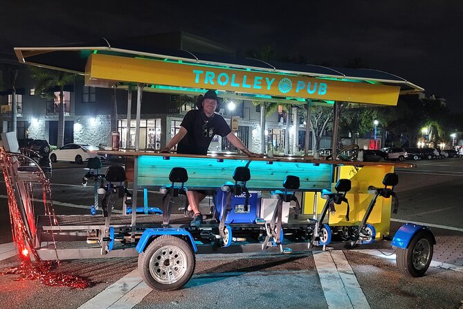 Party Bike through St. Pete with Bar+Mural Stops on Trolley Pub - Pinellas Ale Works for dogs and outdoor drinks