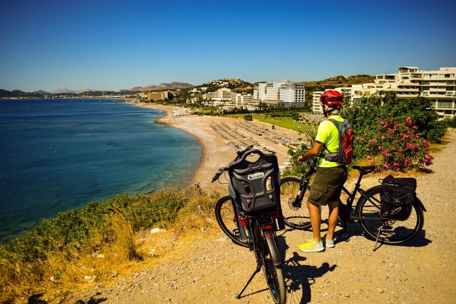 Rhodes: Anthony Quinn Bay E-Bike Tour with Snorkeling - Snacks and a bay view near Kallithea