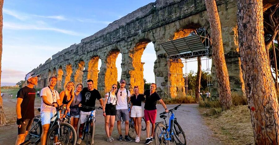 Rome: Appian Way & Catacomb Sunset E-bike Tour with Aperitif - One Hour Beneath the Appian Way at St. Callixtus