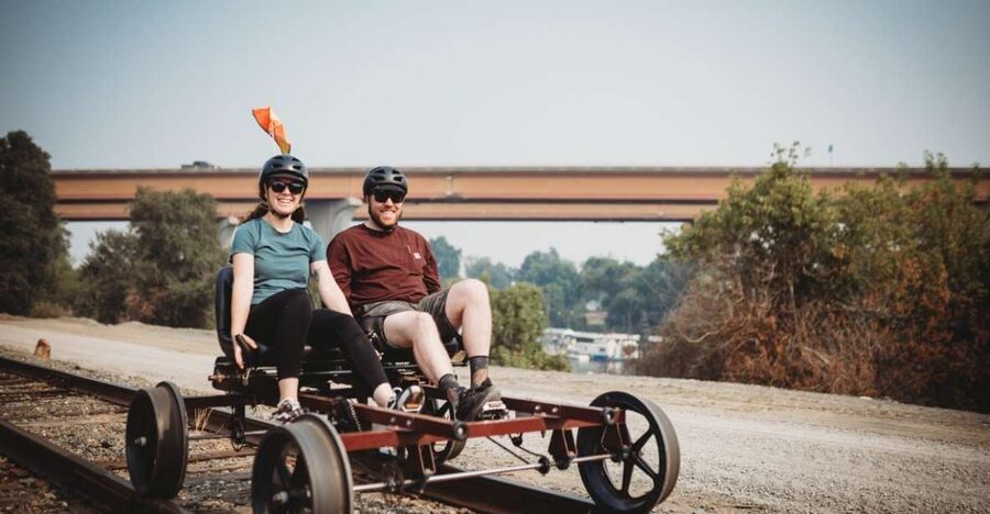 Sacramento: Yolo Countryside Guided Rail Bike Tour - How the two-person railbikes work
