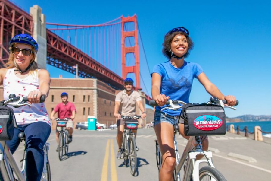 San Francisco: Exclusive Bike, Beer, and Boat Tour - Rolling down to Sausalito