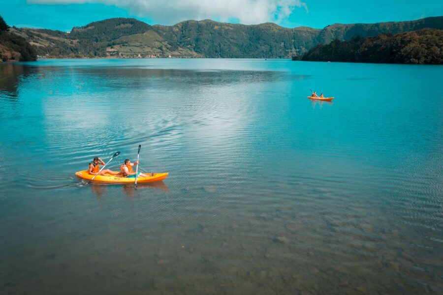 Sete Cidades: Kayaking and Biking Adventure - Paddling across the lake