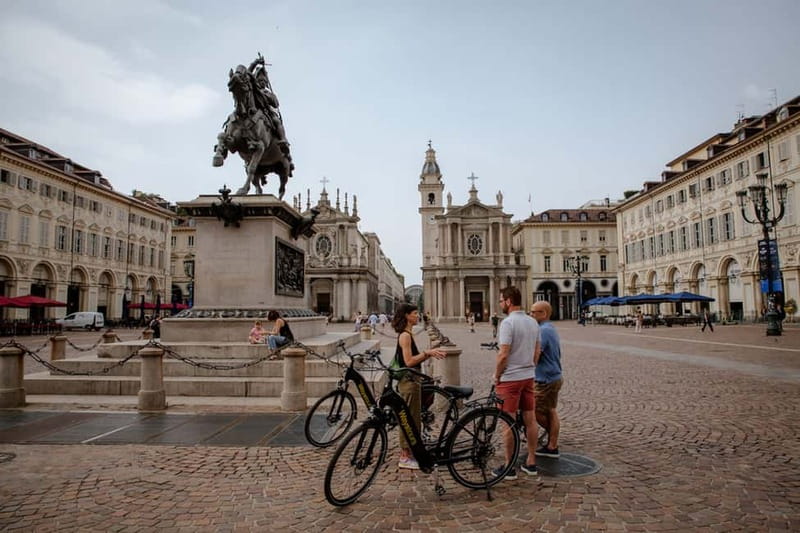 Turin E-Bike Tour: Explore the City and Its Best Viewpoint - Piazza San Carlo and the City’s Elegant Center